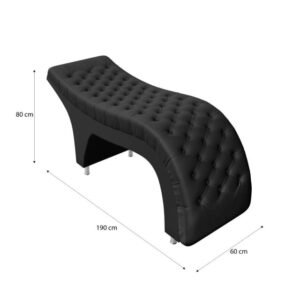 Maca Estofada Classic Capitonê - 80x60x190cm - Couro Preto
